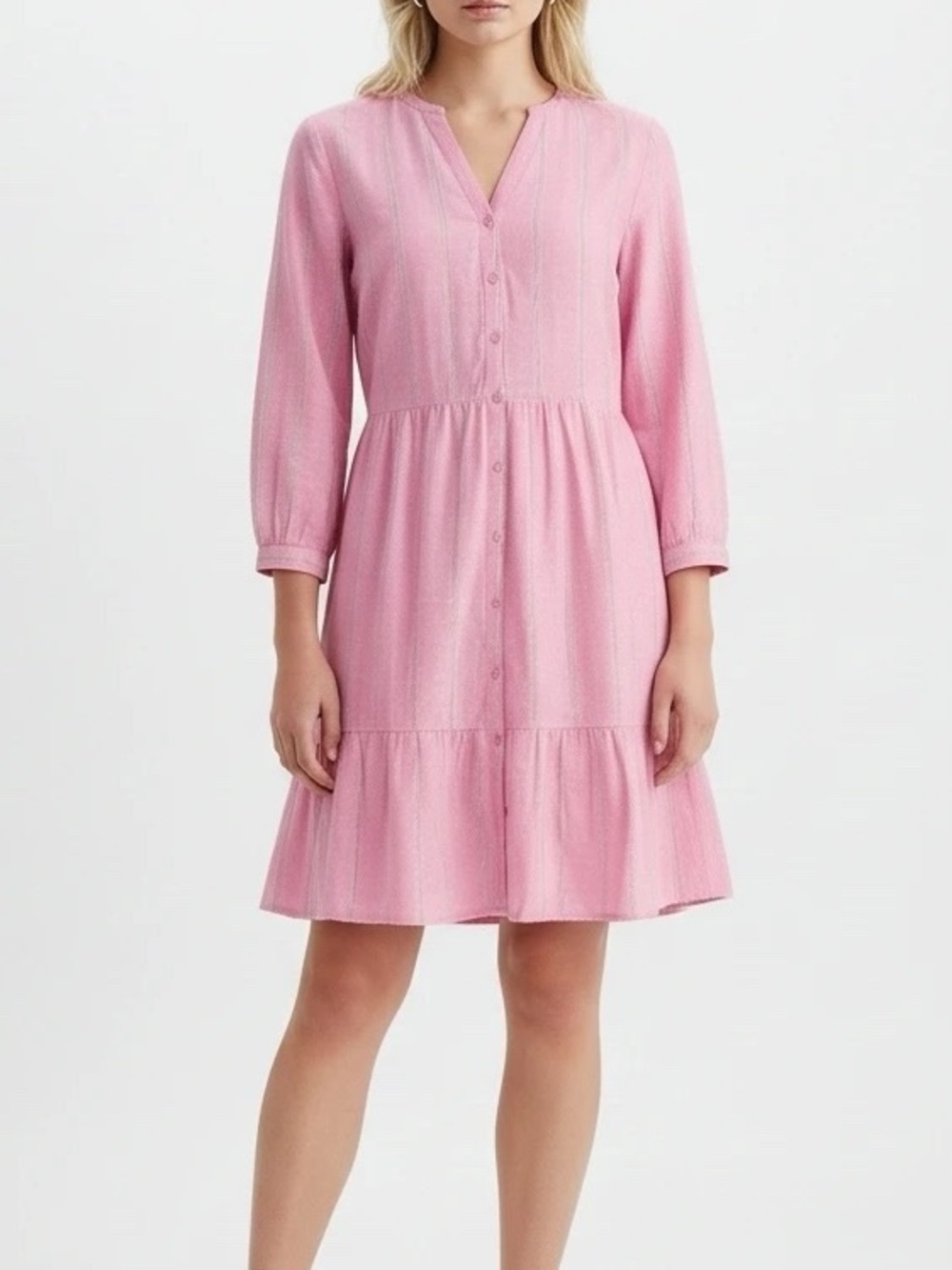 Old Navy Pink Striped Button Front Dress